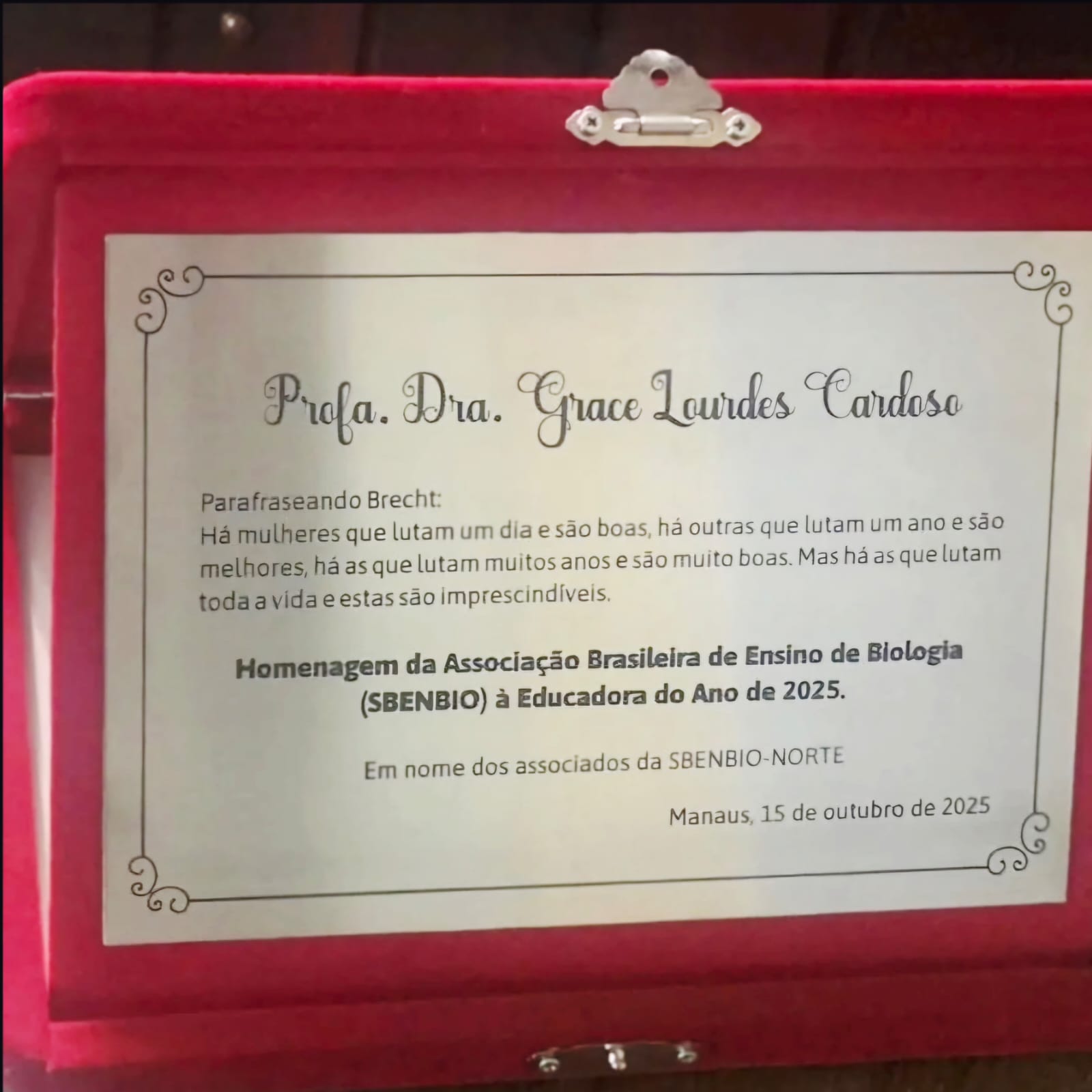 Educacao Professora do ano de Biologia Foto Divulgacao