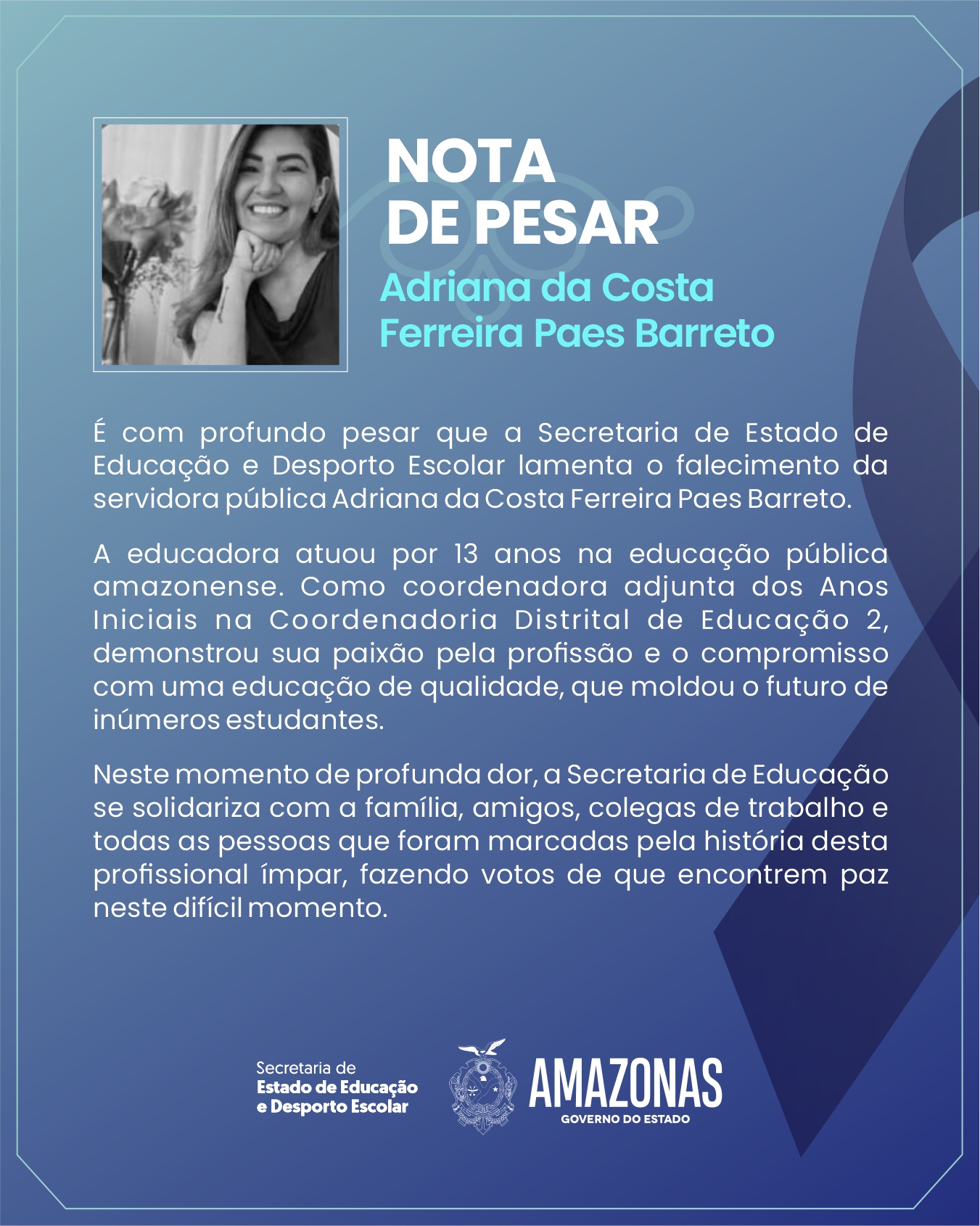 NOTA DE PESAR ADRIANA