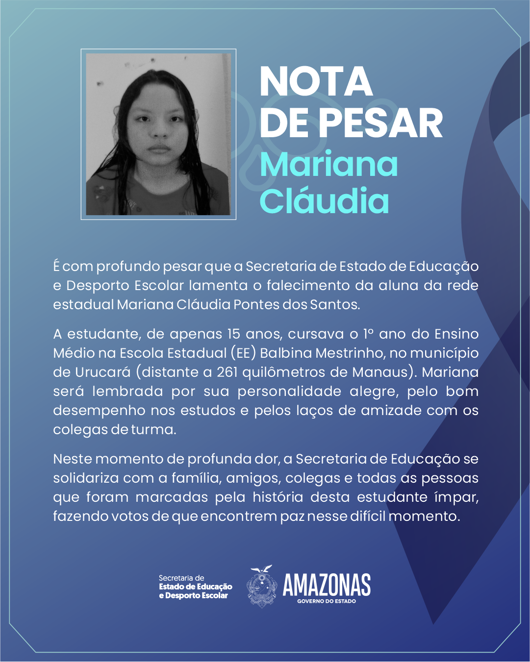 NOTA DE PESAR MARIANA
