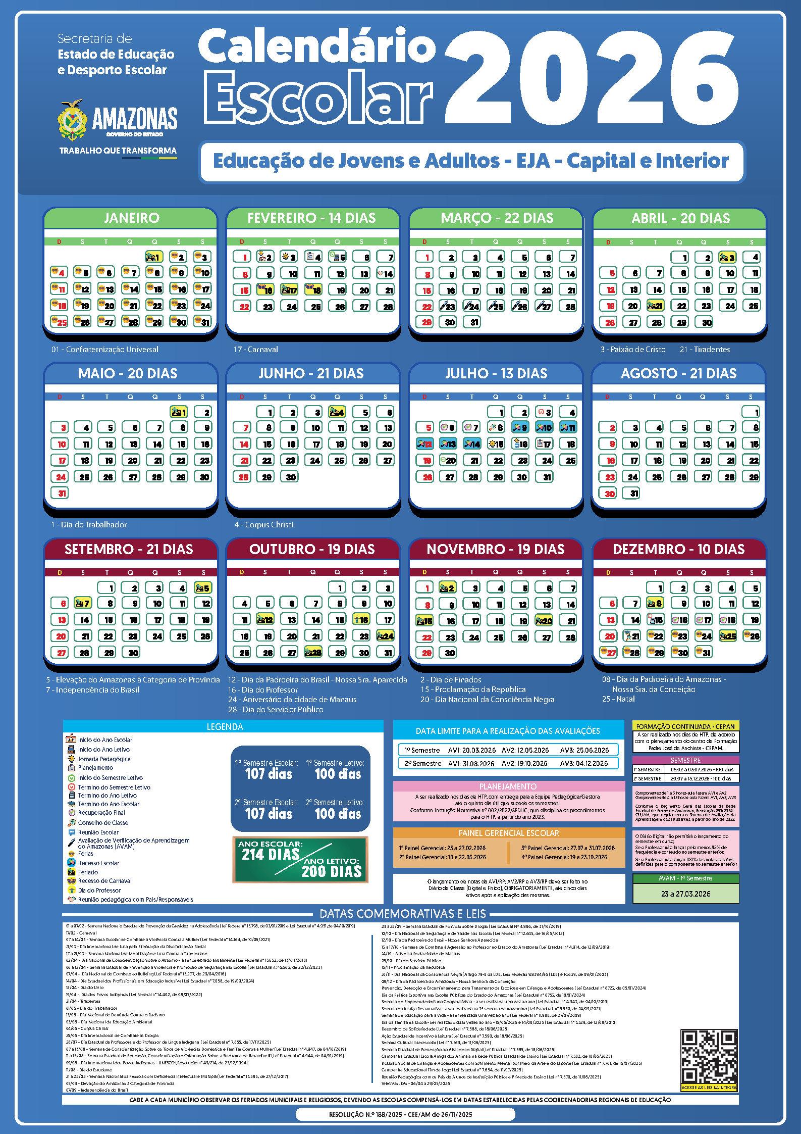 CALENDARIO 2026   Educao de Jovens e Adultos   Capital e Interior