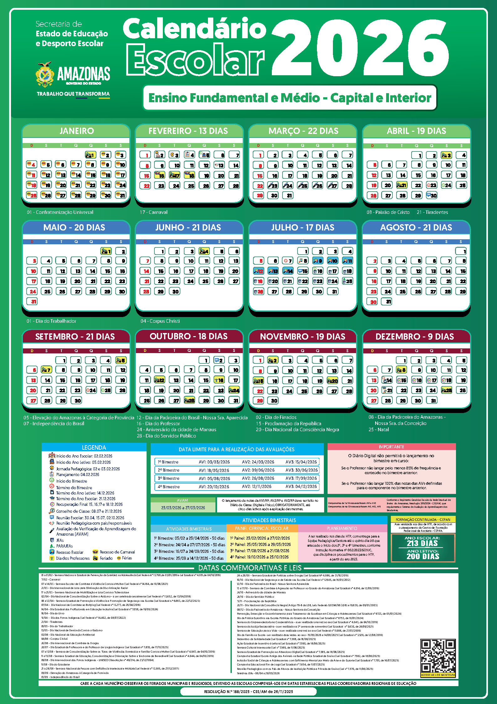 CALENDARIO 2026   Ensino Fundamental e Mdio   Capital e Interior